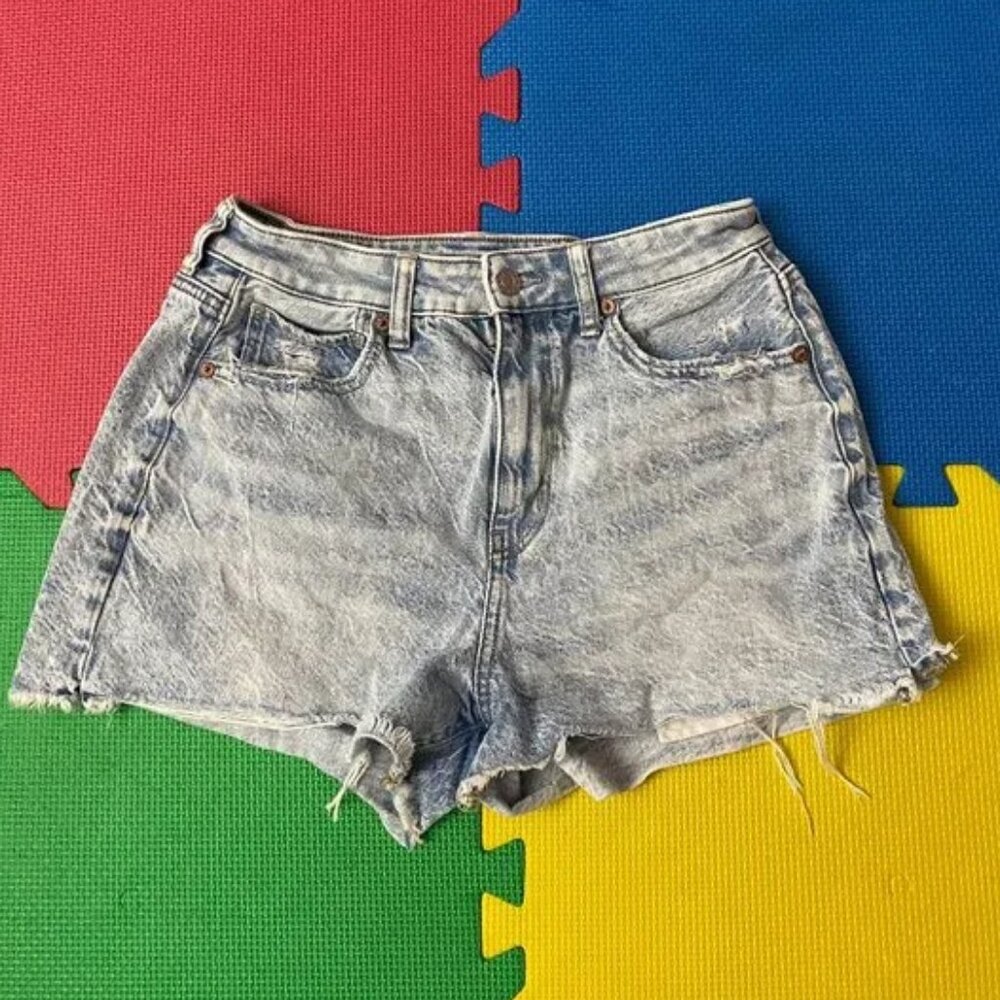 American Eagle Women Jean Shorts Size 6 Distressed Joey Comfort Stretch Waist